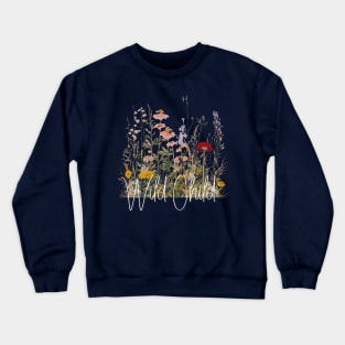 Flower Painting Art Ukiyoe Japanese Wild Child Boho Crewneck Sweatshirt